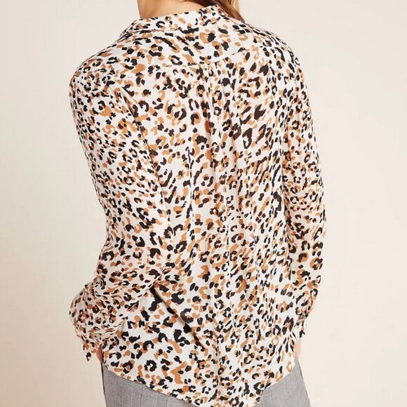 Anthropologie Cloth & Stone Luisa Leopard button down womens - Picture 3 of 12